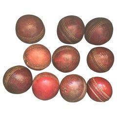 Set of Vintage Leather Cricket Balls