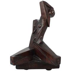 Cubist Wood Sculpture of a Nude by Russian American Sculptor Boris Blai, 1930s 1