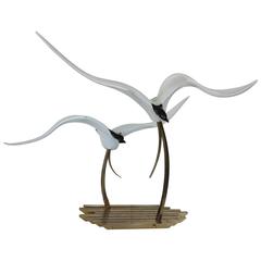 Licio Zanetti Murano Art Glass Birds in Flight Sculpture