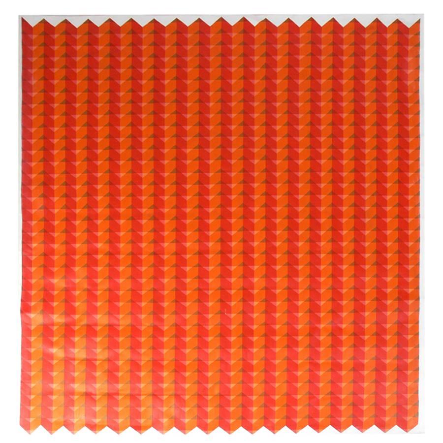 Large Scale Orange Geometric Painting For Sale