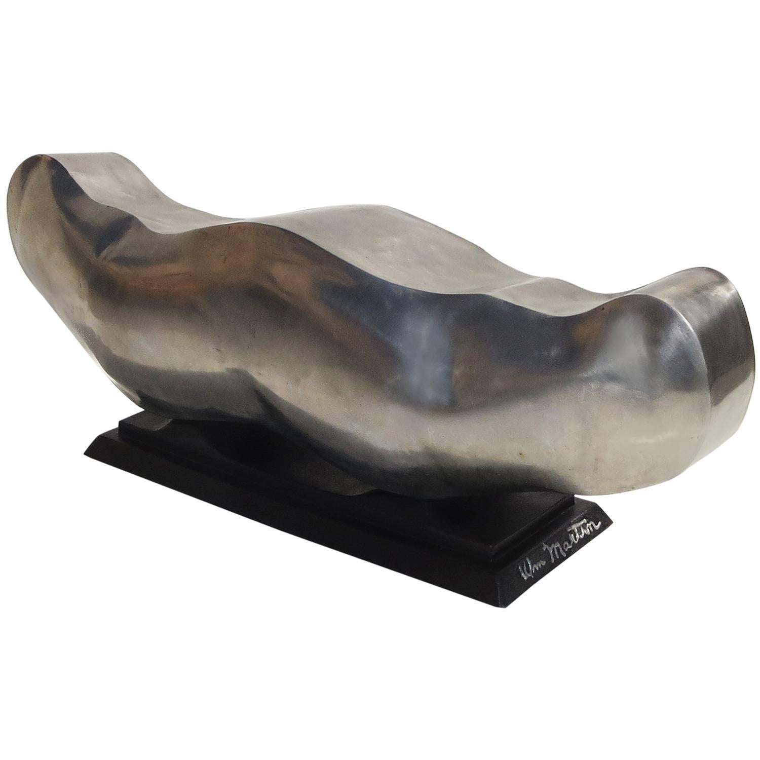 Freeform Polished Steel Sculpture by William Martin, 1975
