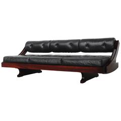 Gianni Songia for Sormani Three-Seat Black Leather Sofa and Daybed