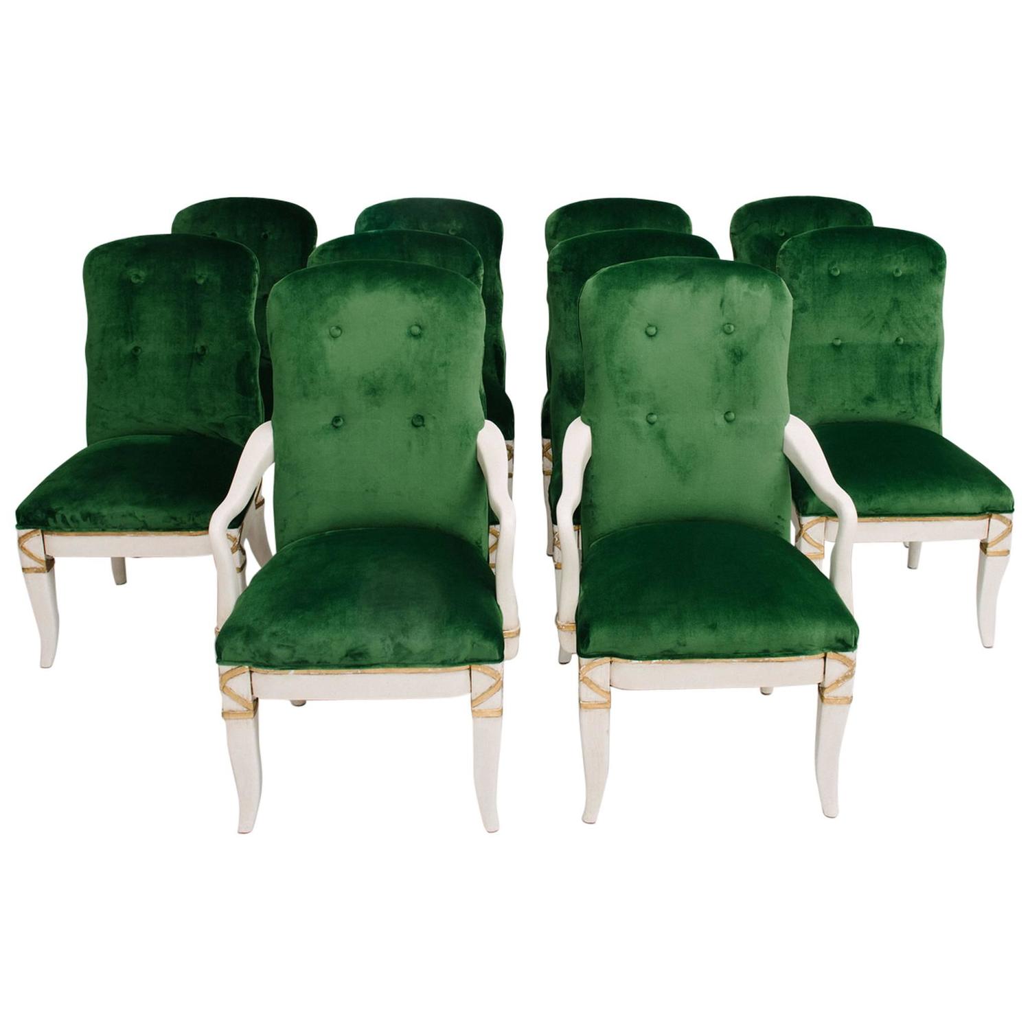 Set of 10 Marge Carson Dining Chairs For Sale at 1stdibs