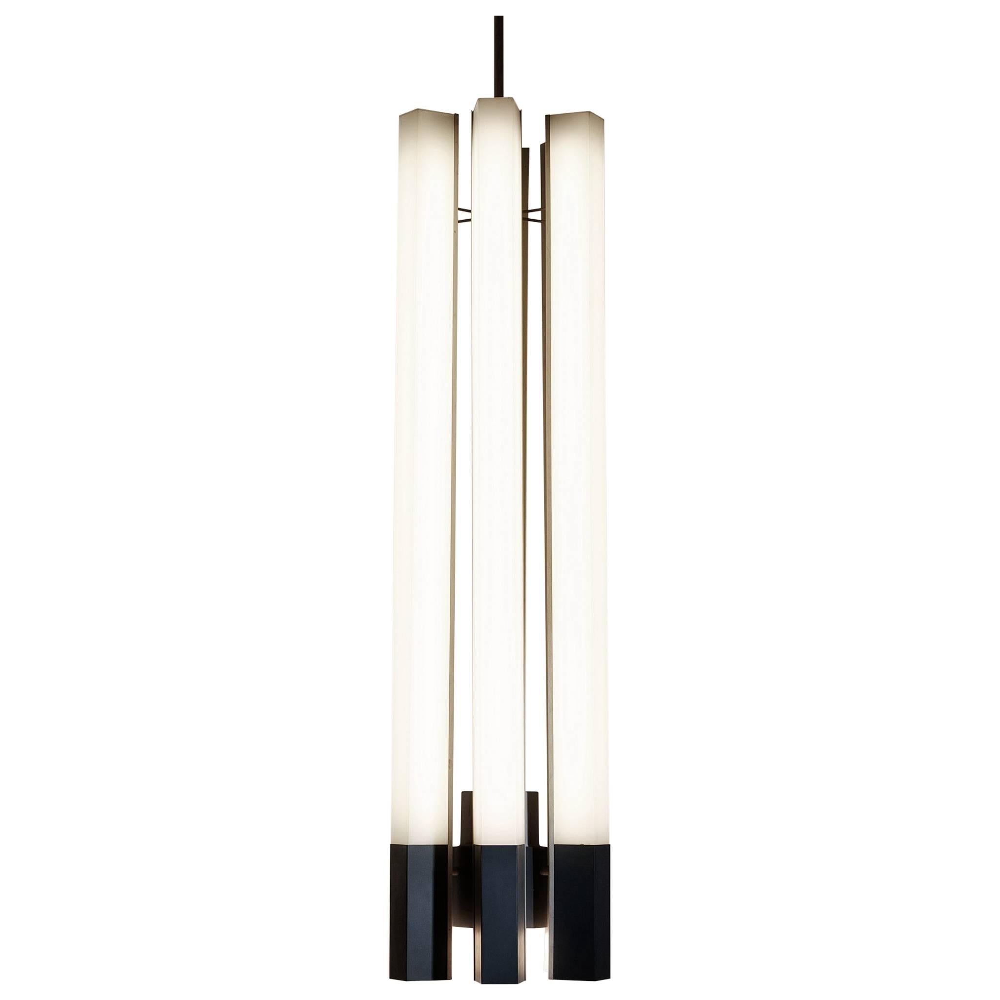Extremely Large Fluorescent Tube Chandelier