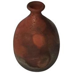 Retro 20th Century Bizen Sake Flask by Fujiwara Ken