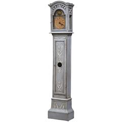 Late 18th Century French Carved Painted Grandfather Clock with Original Face 4