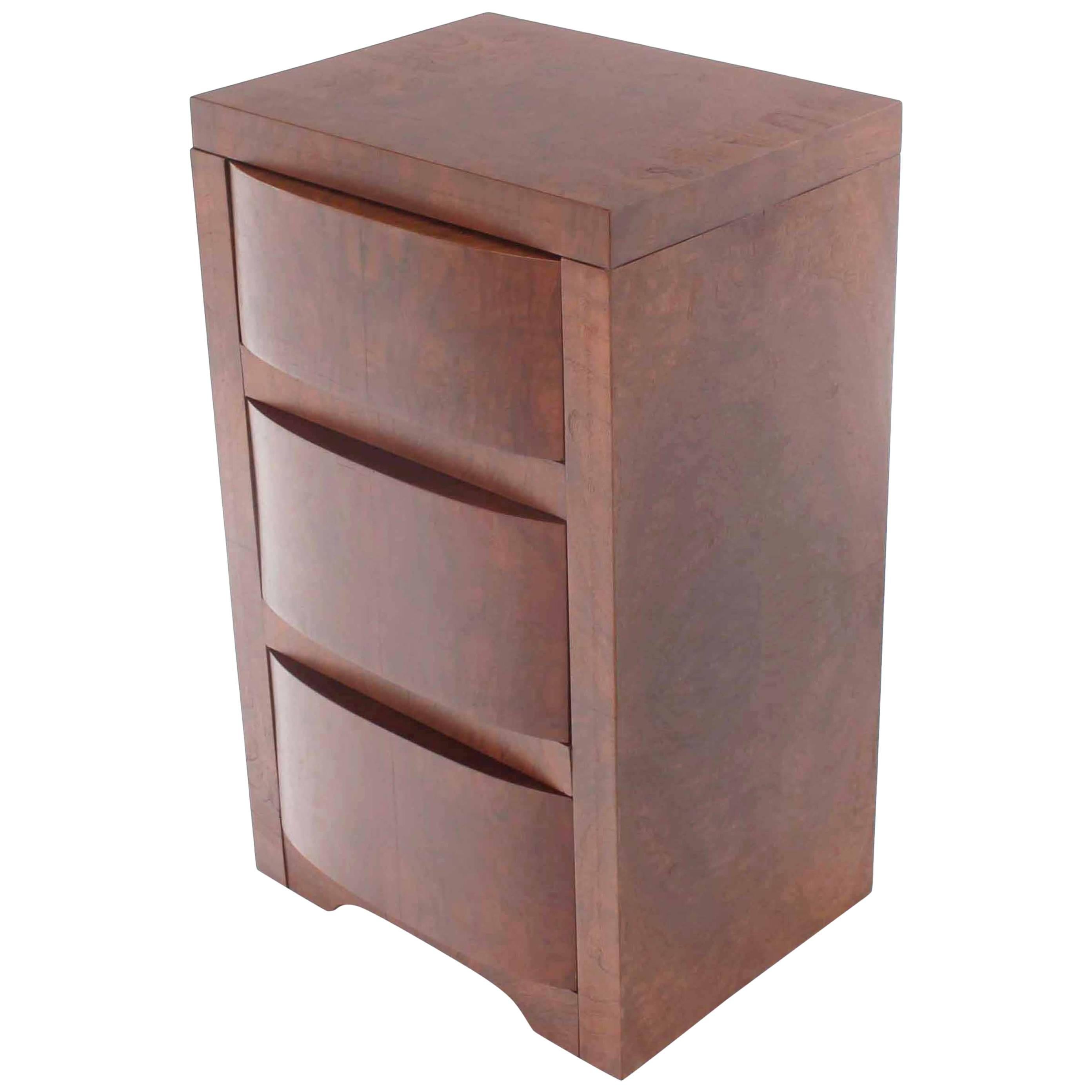 Three-Drawer Art Deco End Table or Nightstand For Sale