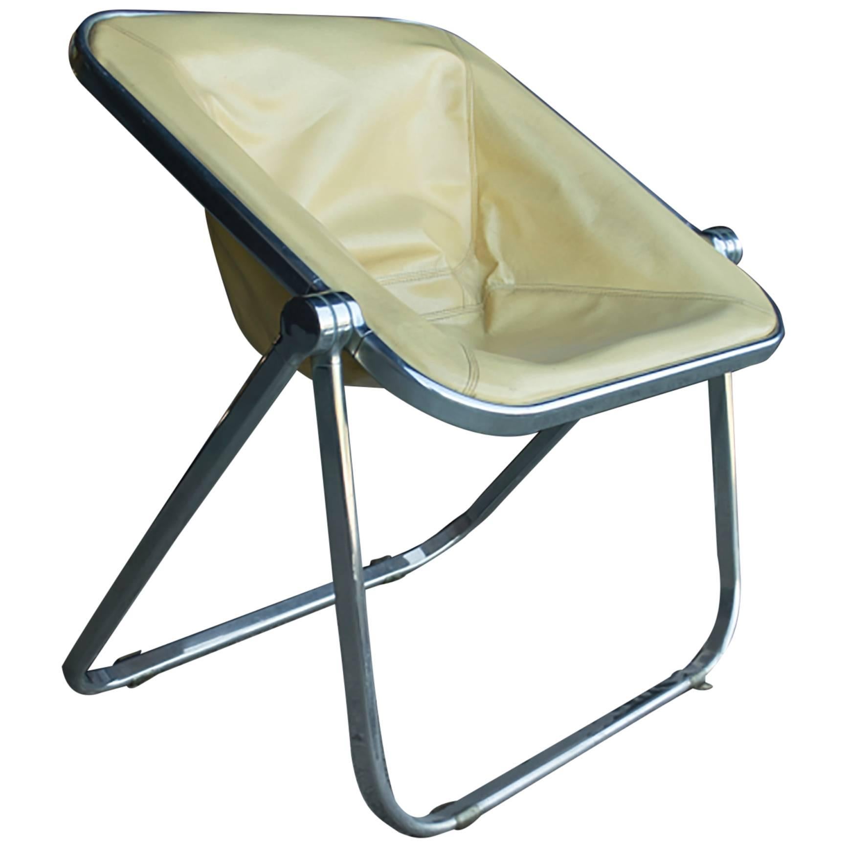 Leather Plona Folding Chair For Sale
