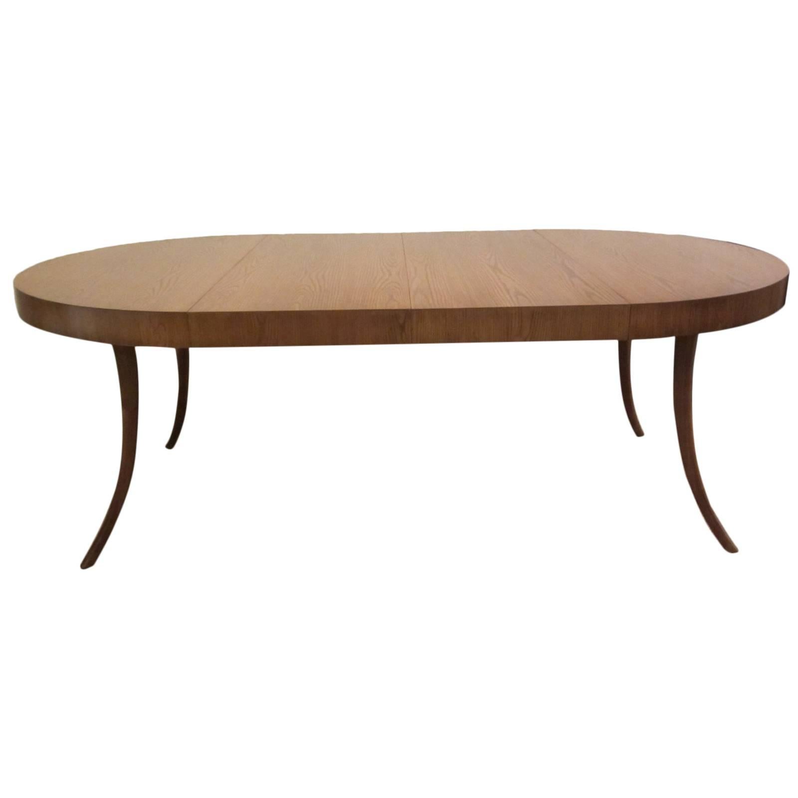 T.H. Robsjohn-Gibbings for John Widdicomb Klismos Leg Extension Dining Table For Sale