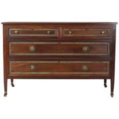 Antique Large Mahogany and Cane Chest of Drawers