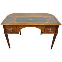 French Louis XVI Directoire Style Cherry Custom Leather & Marble Writing Desk