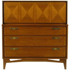 Red Lion Mahogany Parquetry Five-Drawer Tall Chest