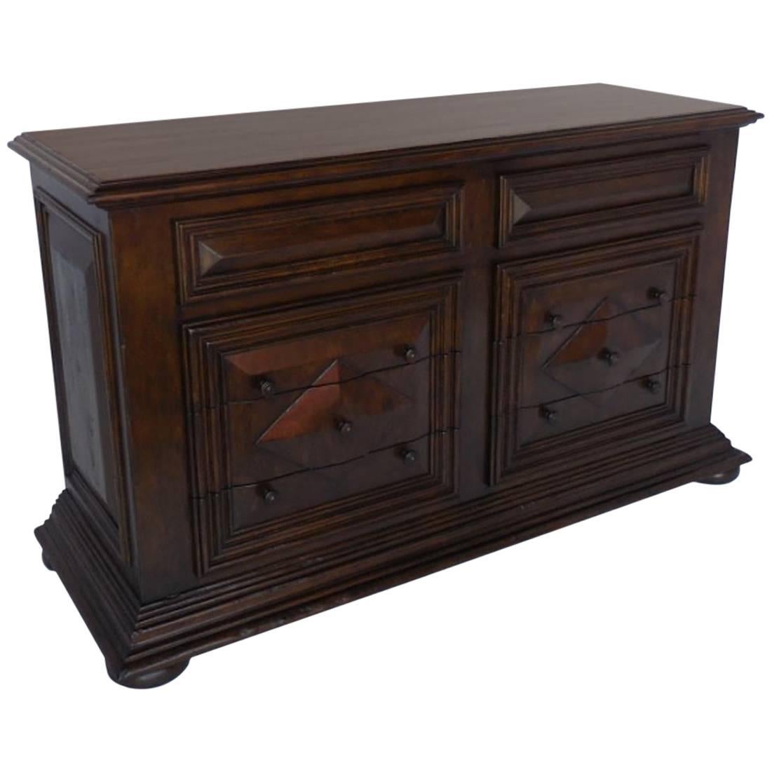 Dos Gallos Custom Bun Foot Chest of Drawers For Sale