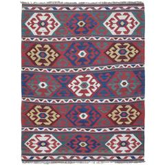 "Primary Colors," Antique Kazak Kilim 2