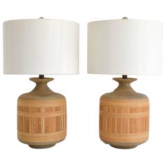 Pair of Mid-Century Ceramic Jar Form Table Lamps