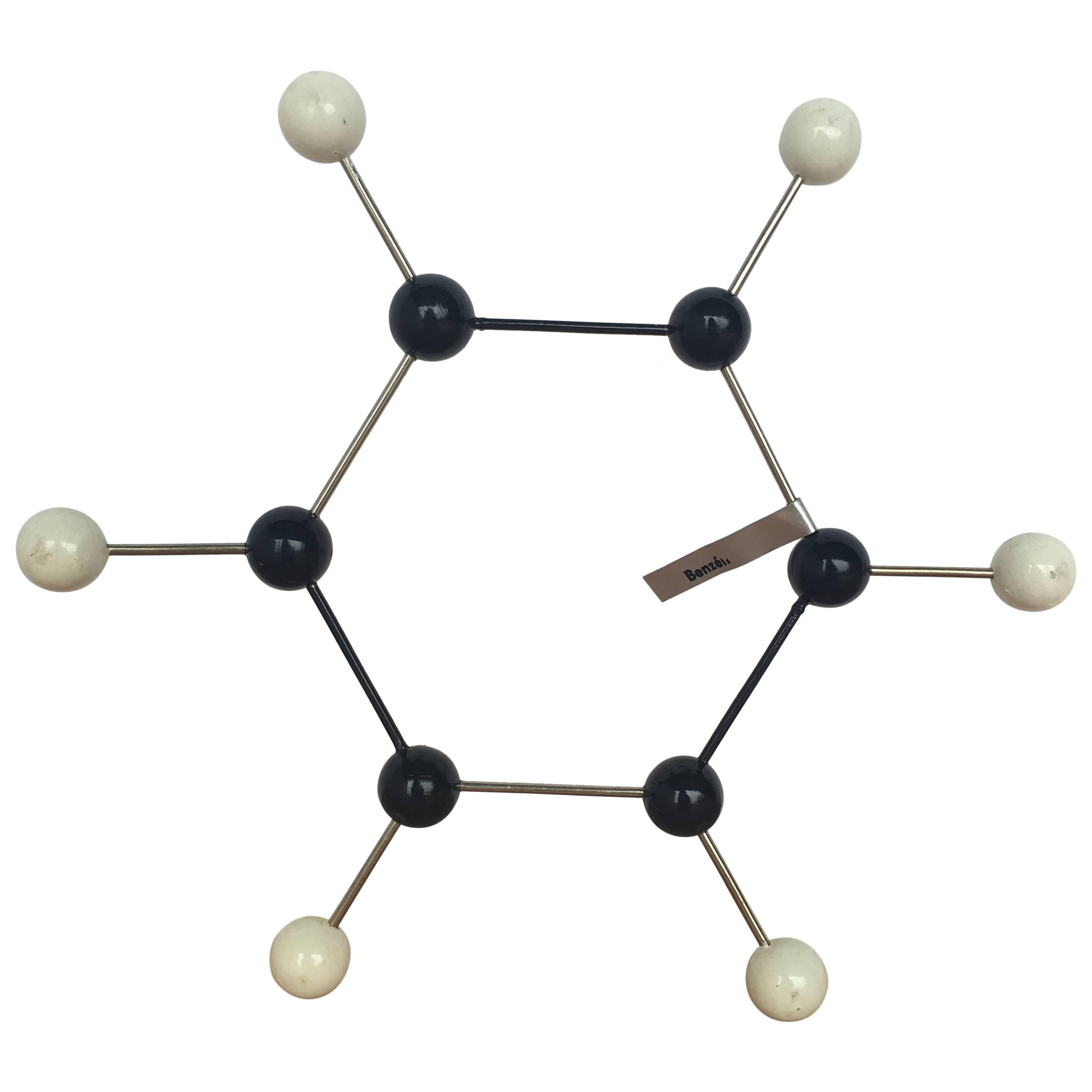 Vintage Ball and Stick Molecular Model of Benzene