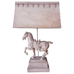 Large Plaster Lamp of Horse, 1950s