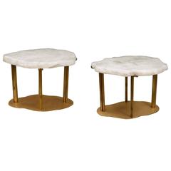 Pair of Cloud Rock Crystal Quartz Cocktail Tables Pair of Cloud Rock Crystal Quartz Cocktail Tables