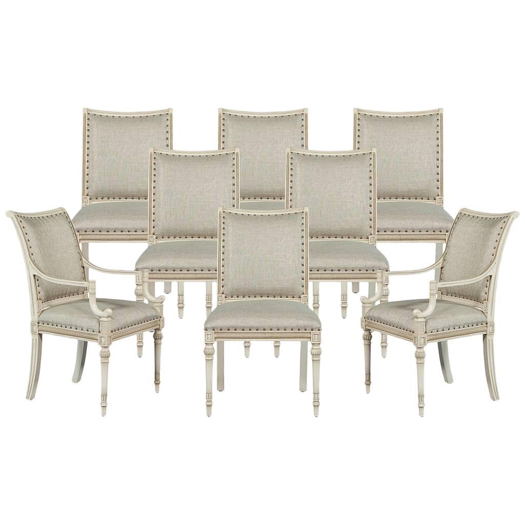 Set of Eight Chinoiserie Style Dining Chairs
