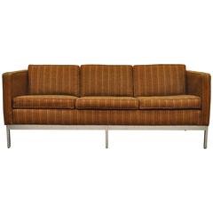 Mid-Century Modern Chrome Frame Case Sofa by Patrician after Milo Baughman 7