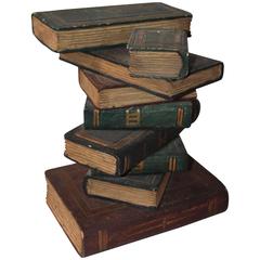 Stack of Wood Books Side Table