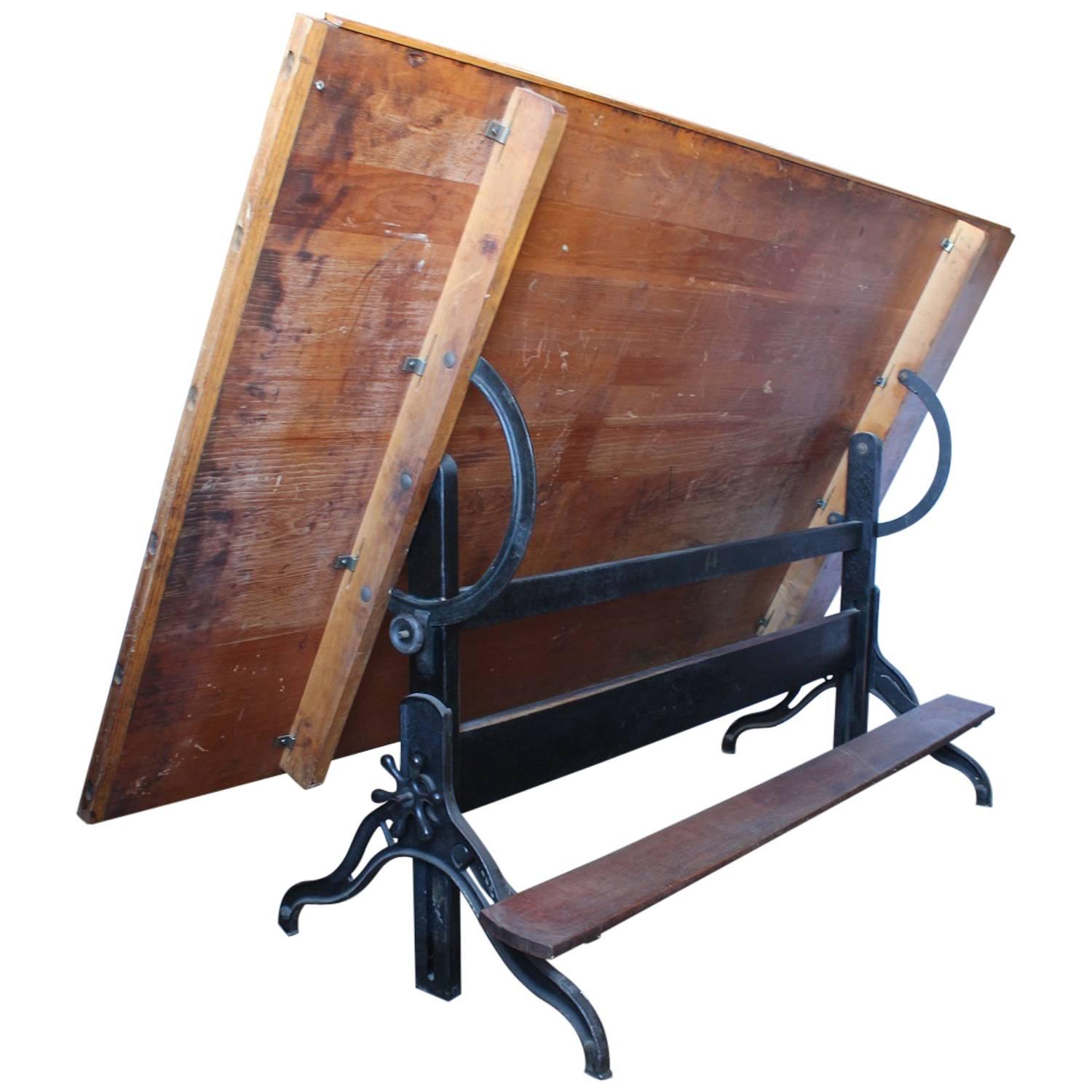 Antique American Drafting Table For Sale