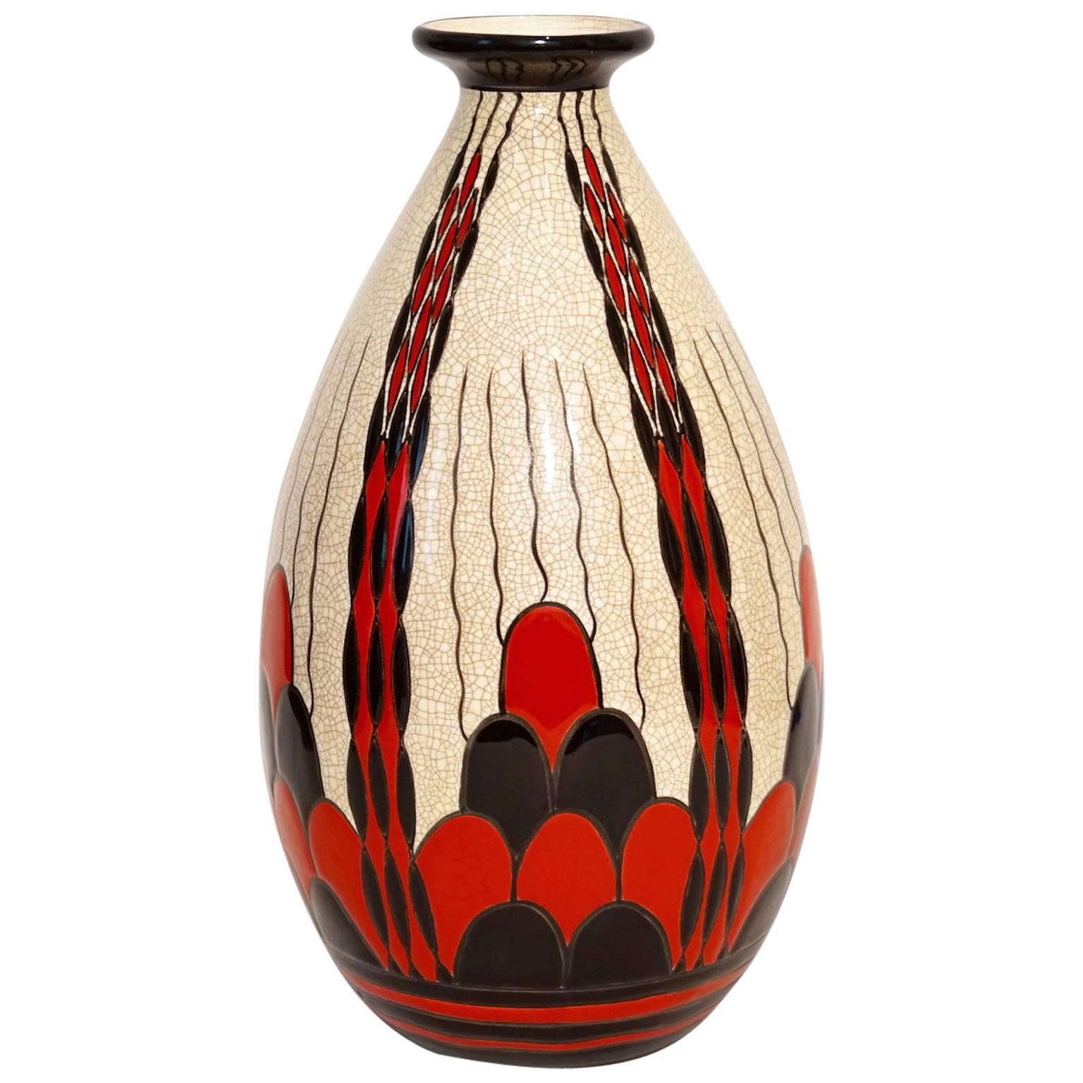 Charles Catteau Art Deco Vase D.1831 For Sale