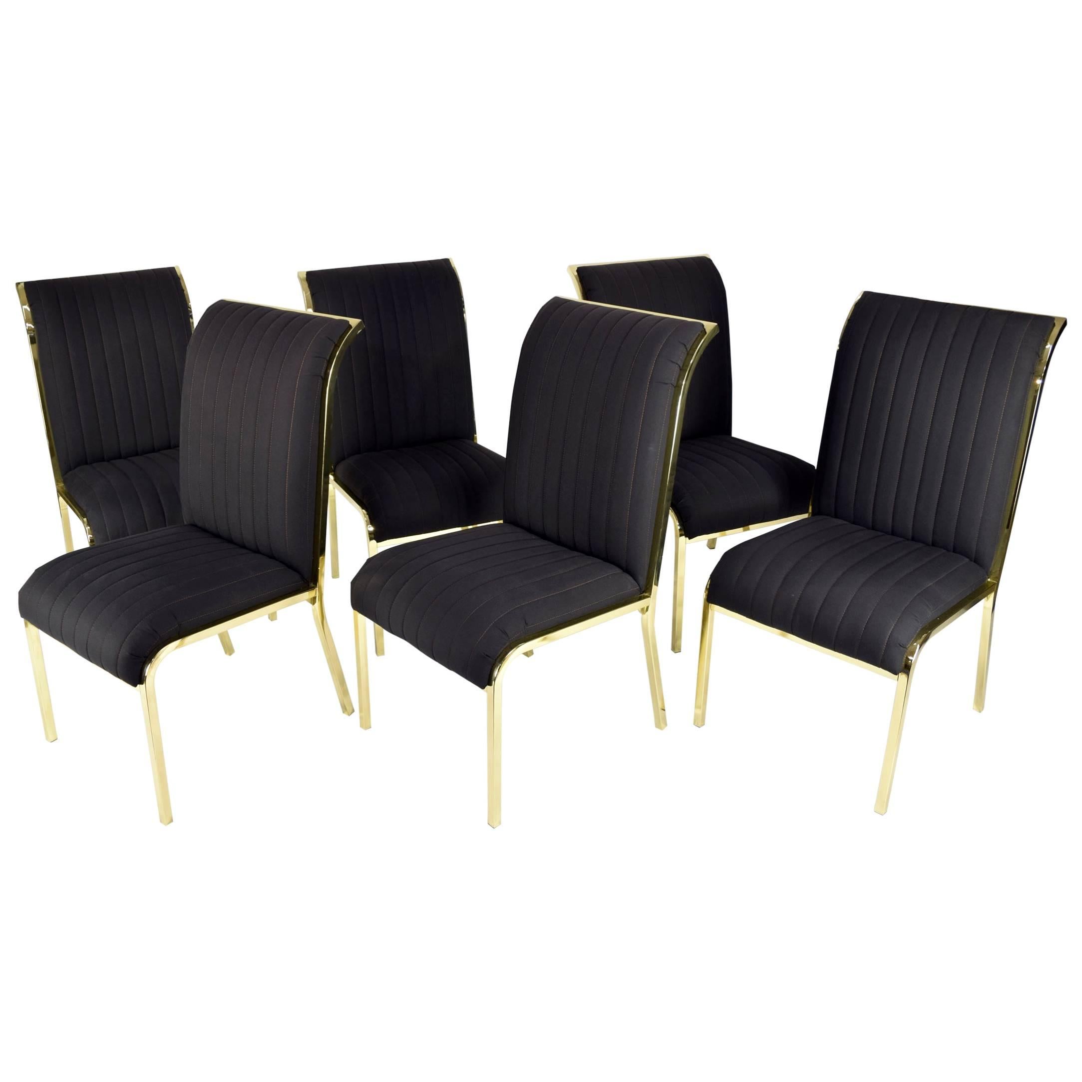 Design Institute of America 'DIA' Dining Chairs in Brass Finish