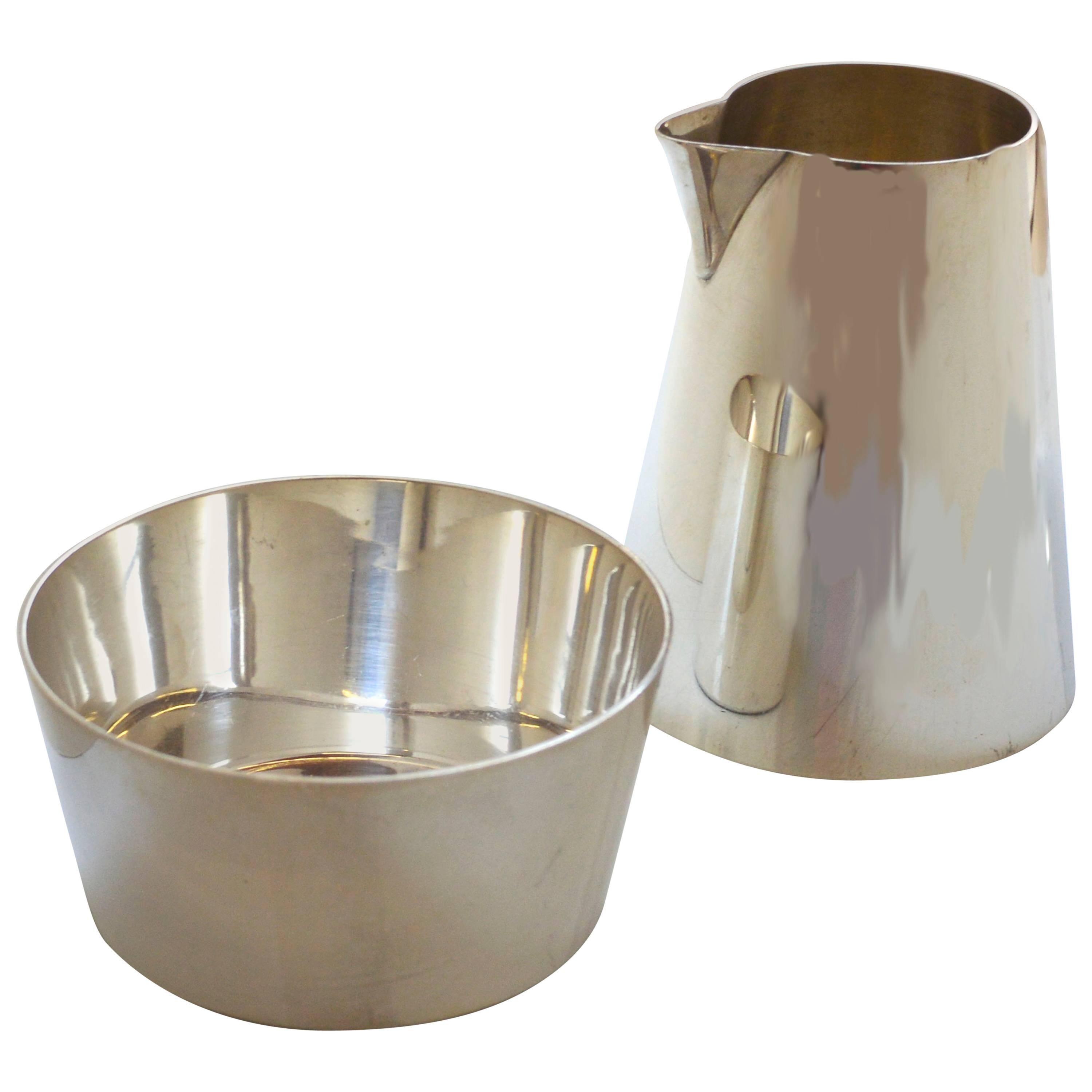 Tiffany Modern Sterling Silver Creamer and Sugar Set
