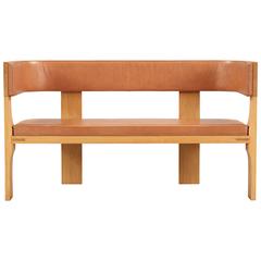 Stih Lonngren, Bench in Oak and Leather Sweden, 1972