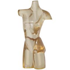 Vintage Lucite or Acrylic Torso Sculpture