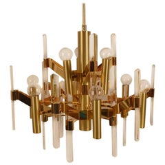 Gold Wash over Brass Sciolari Chandelier