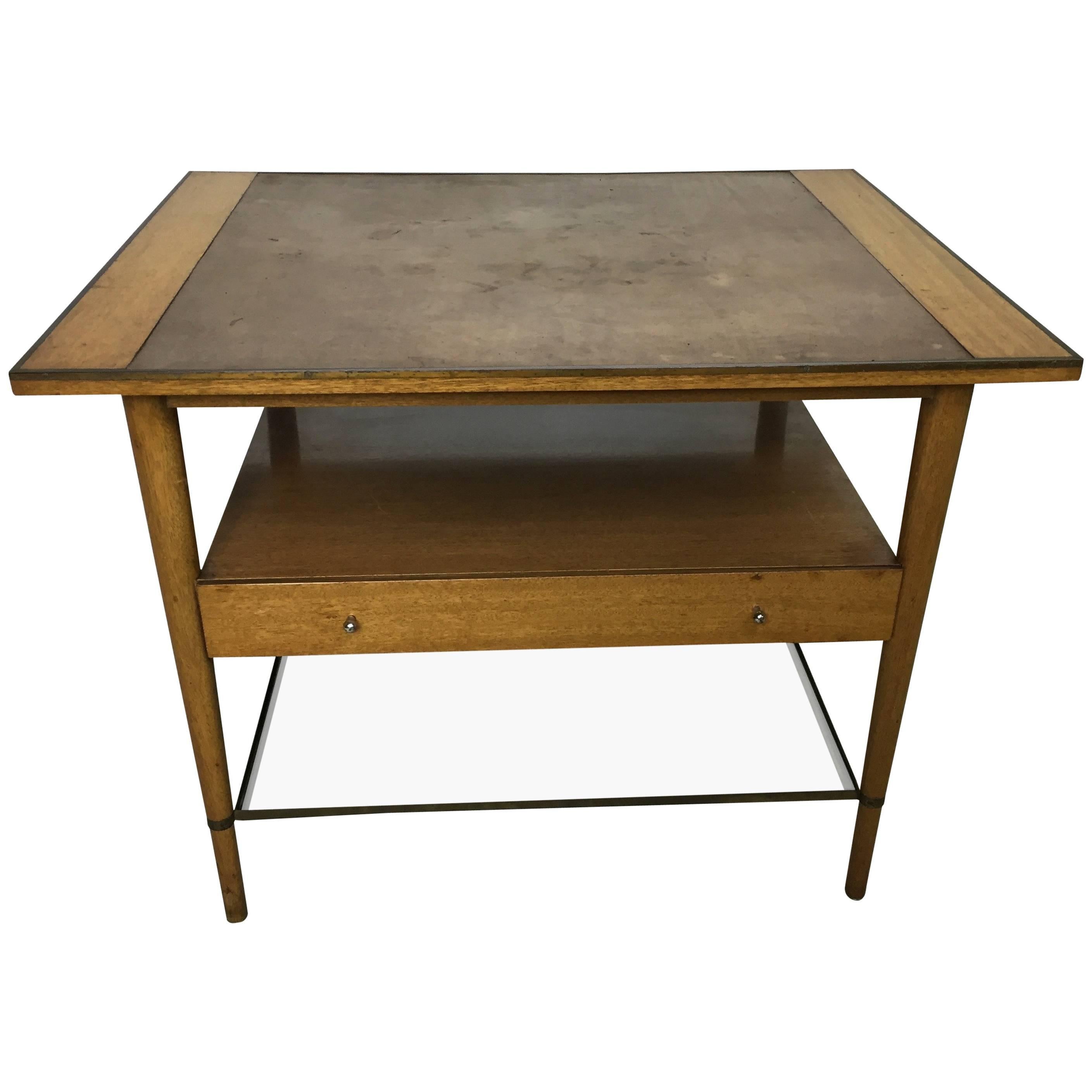 lamp table with shelf