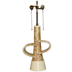 Sculptural Mid-Century Glazed Terracotta Lamp