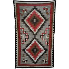 Antique Large Navajo Crystal Trading Post Rug with Vallero Stars, Nice
