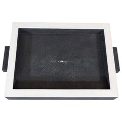 Onyx Shagreen Tray with Bone Trim