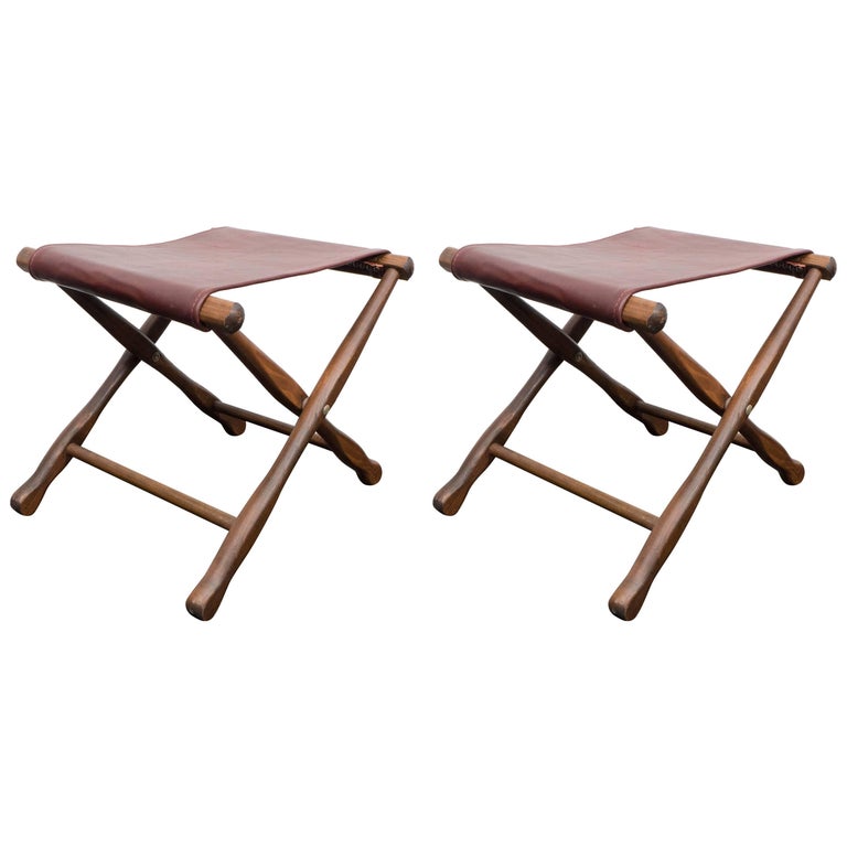 Pair of Folding Stools at 1stDibs