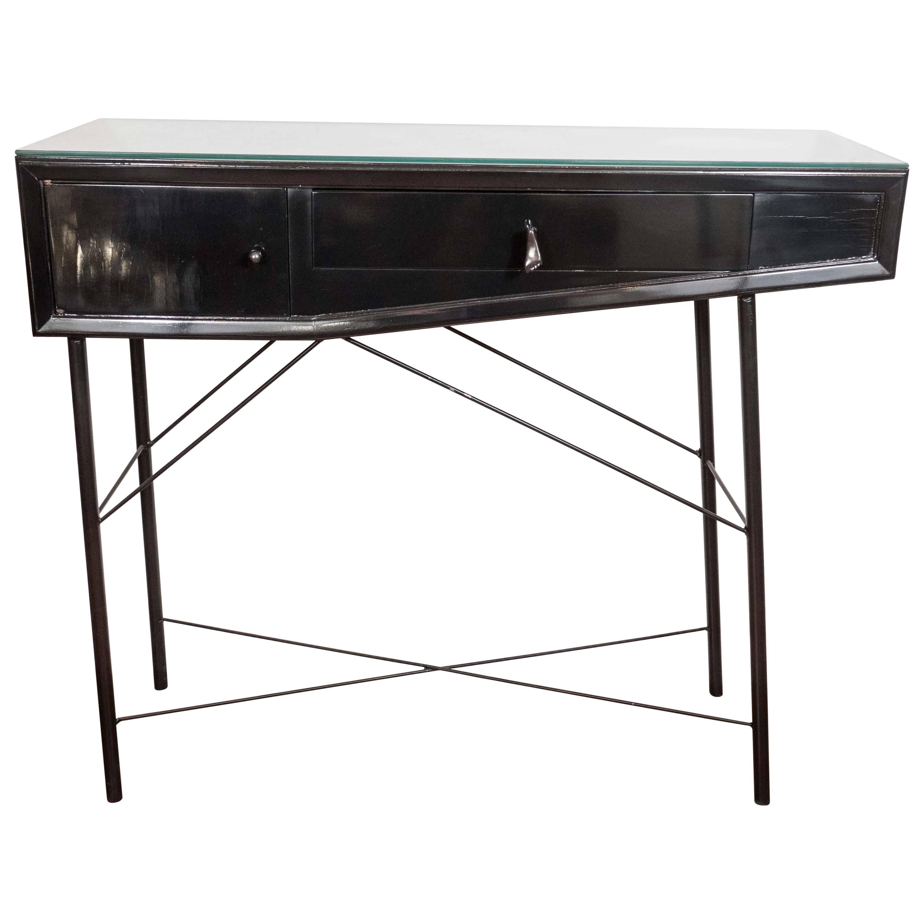 Lacquered Wood Console Table