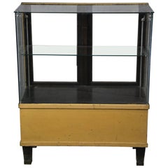 Vintage 1930 Mercantile Oak and Glass Display Cabinet Vitrine