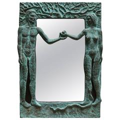 Sculptural "Adam & Eve" Mirror by Pal Kepenyes