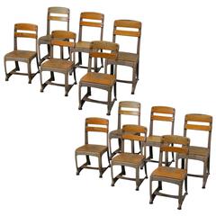 Vintage 1950 Set of 6 Children's Industrial School Chairs