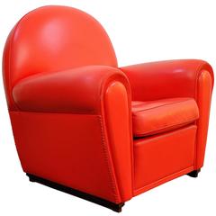 Poltrona Frau Vanity Fair Red Leather Club Chair