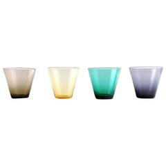 Kaj Franck, Finland, Art Glass, Four Drinking Glasses