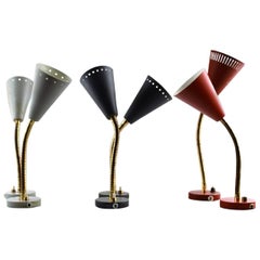 Six Danish Design Wall Lamps in Different Colors, 1950s