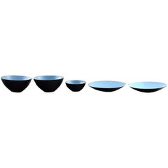 Krenit 3 Bowls and Two Dishes by Herbert Krenchel, 1970s, Danish Design
