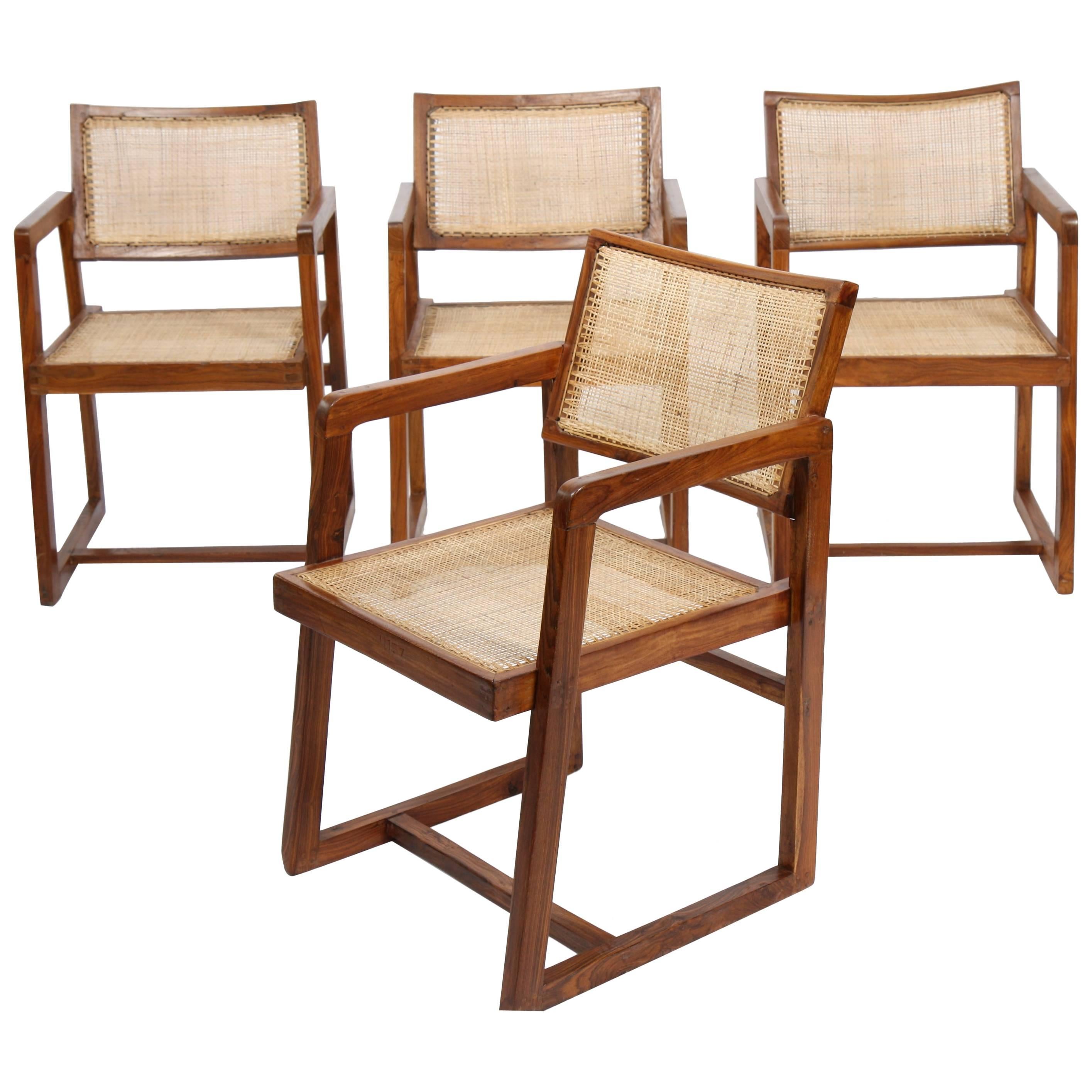 Pierre Jeanneret Set of Four Armchairs