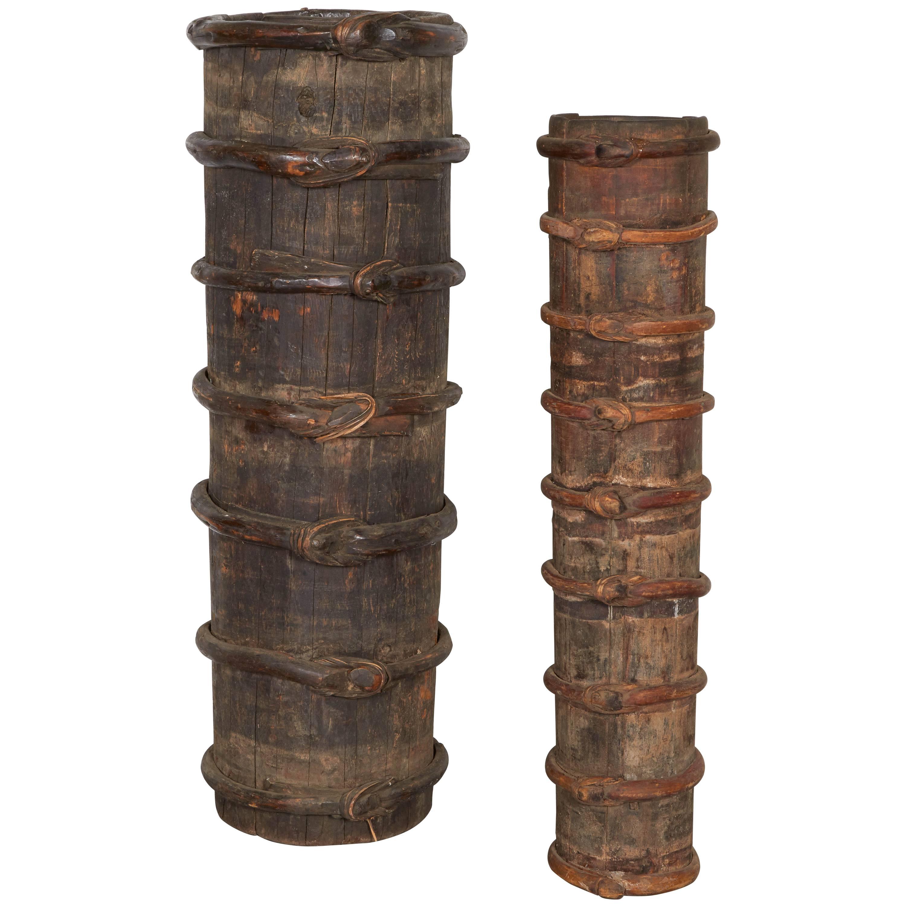 Set of Tibetan Yak Butter Churns