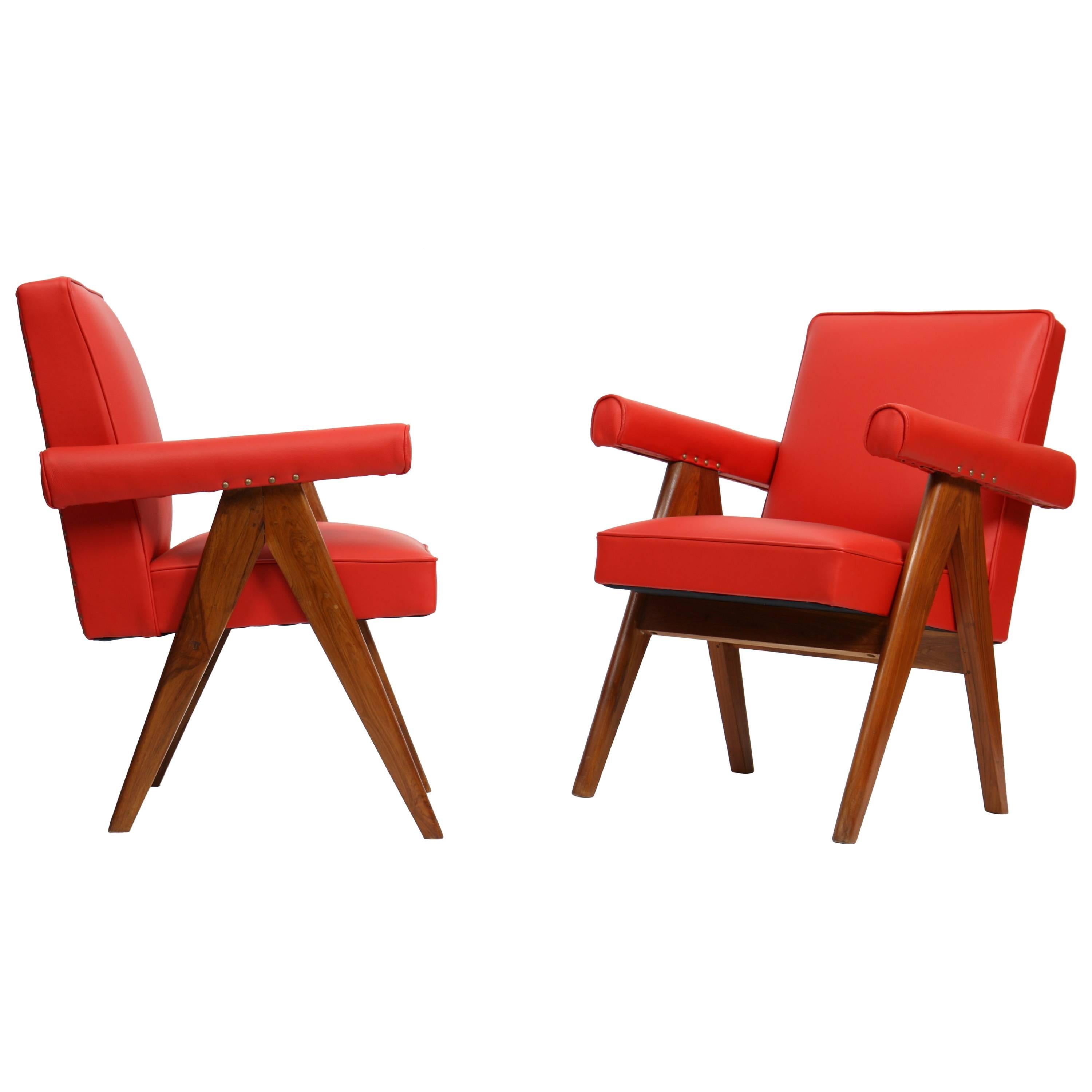 Pierre Jeanneret Set of Two "Senate-Committee" Chairs For Sale