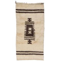 Natural Cream and Brown Wool "Tulu" Rug