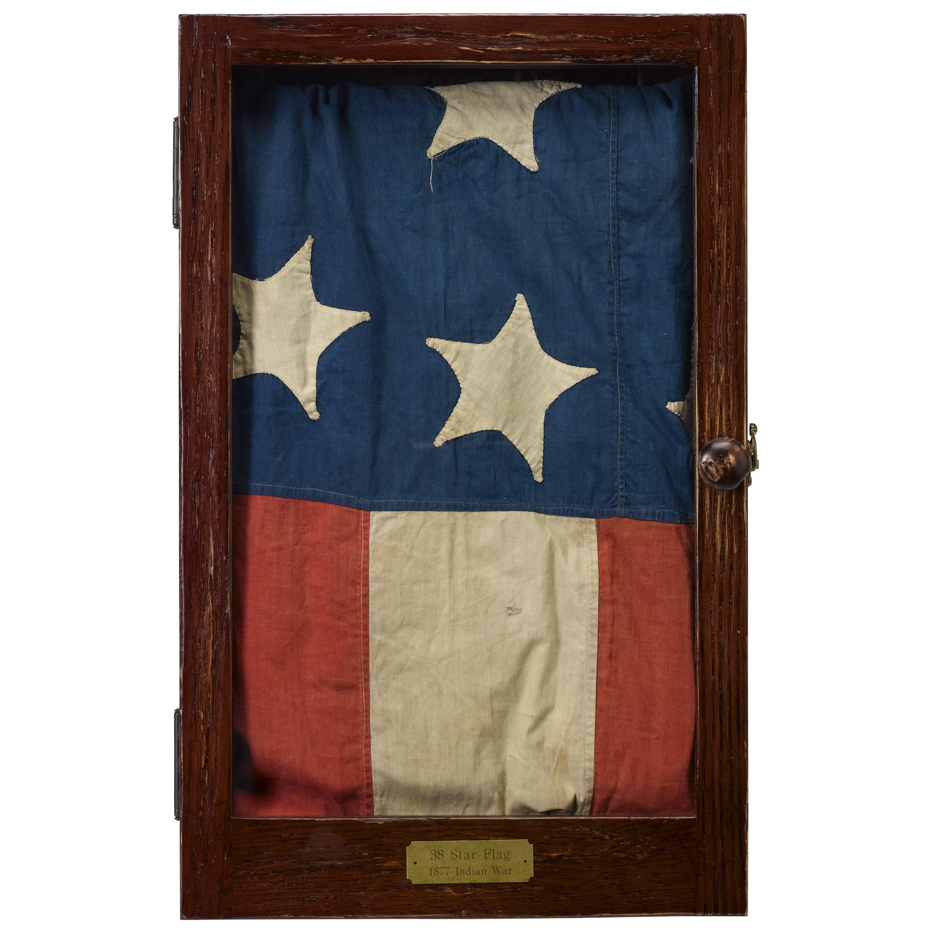 38-Star Hand-Cut and Sewn American Flag, circa 1877